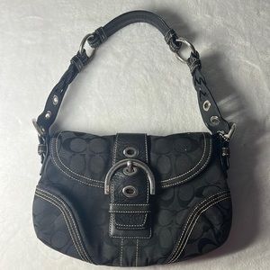Vintage Coach 6171 signature black big flap hobo